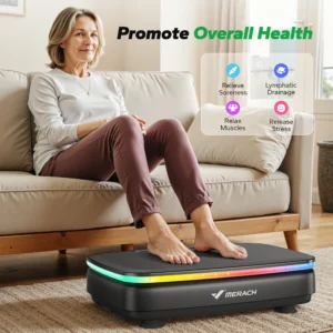 MERACH Vibration Plate Exercise Machine with Light Whole Body Workout Power Vibrate Platform Vibration Plate Lymphatic Drainage