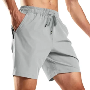 Men's Workout Running Shorts 7 Inch Lightweight Athletic with Zipper Pockets No Liner Quick-Dry Gym Active Shorts